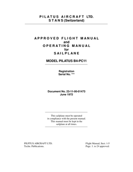 Flight Manual, Sect