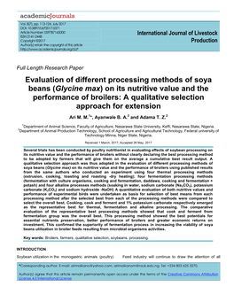 Evaluation of Different Processing Methods Of