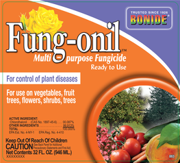 Multi Purpose Fungicide Ready to Use for Control of Plant Diseases for Use on Vegetables, Fruit Trees, Flowers, Shrubs, Trees