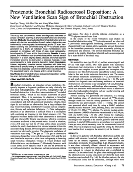 Prestenotic Bronchial Radioaerosol Deposition: a New Ventilation Scan Sign of Bronchial Obstruction