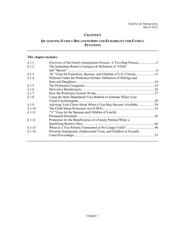 This Chapter Includes: § 1.1 Overview of the Family Immigration Process: a Two-Step Process