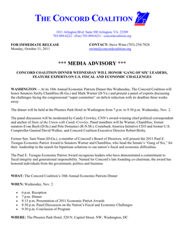 Media Advisory ***