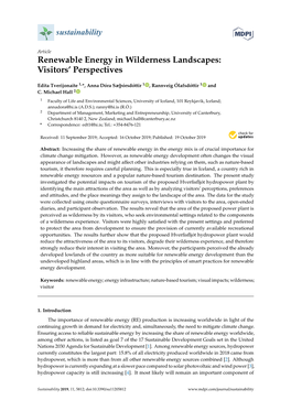 Renewable Energy in Wilderness Landscapes: Visitors' Perspectives