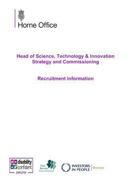 Head of Science, Technology & Innovation Strategy And
