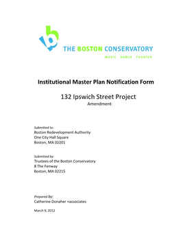 Institutional Master Plan Notification Form