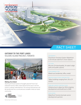 Gateway to the Port Lands Fact Sheet