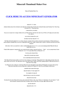 Minecraft Thumbnail Maker Free