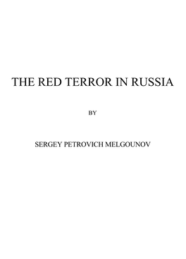 The Red Terror in Russia