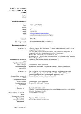 Curriculum Vitae Urso