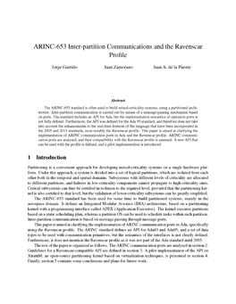 ARINC-653 Inter-Partition Communications and the Ravenscar Profile