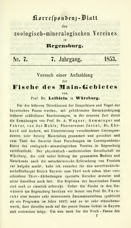 Correspondenz-Blatt Des Zoologisch-Mineralogischen