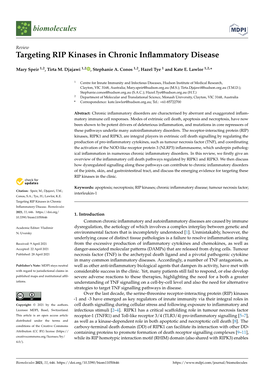 Targeting RIP Kinases in Chronic Inflammatory Disease