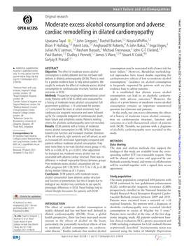 Moderate Excess Alcohol Consumption and Adverse Cardiac Remodelling