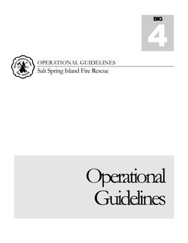 OPERATIONAL GUIDELINES Salt Spring Island Fire Rescue