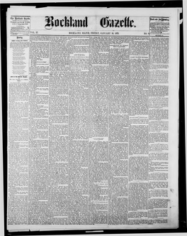 Rockland Gazette, Being a Paper Printed at Rockland, 7Th