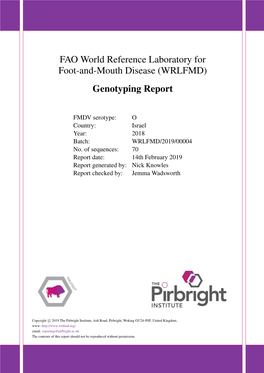 (WRLFMD) Genotyping Report