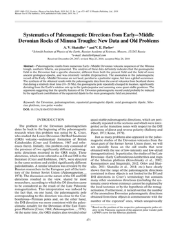 Systematics of Paleomagnetic Directions from Early–Middle Devonian Rocks of Minusa Troughs: New Data and Old Problems A
