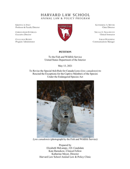 Canada Lynx Petition To