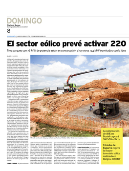 DOMINGO El Sector Eólico Prevé Activar 220 Millones En