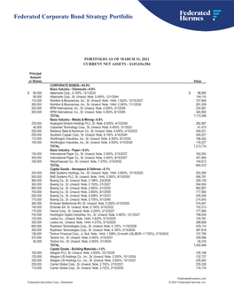 Federated Corporate Bond Strategy Portfolio