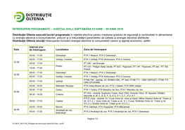 Întreruperi Programate – Judeţul Dolj, Săptămâna 03 Iunie – 09 Iunie 2019