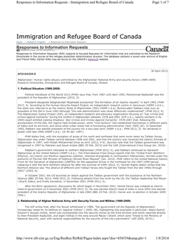 Immigration and Refugee Board of Canada Page 1 of 7