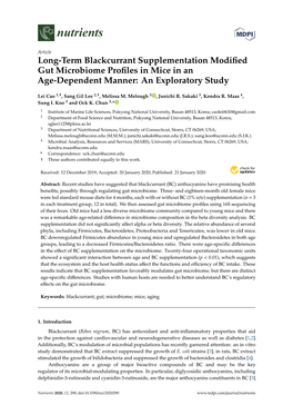 Long-Term Blackcurrant Supplementation Modified Gut