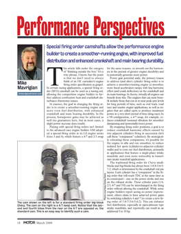 Mike Mavrigian Special Firing Order Camshafts Allow the Performance