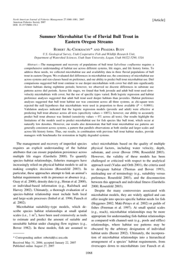 Summer Microhabitat Use of Fluvial Bull Trout in Eastern Oregon Streams