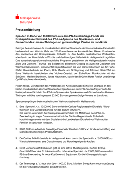 S Kreissparkasse Eichsfeld Pressemitteilung