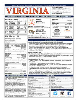 VIRGINIA Cavaliers Georgia Tech Yellow Jackets