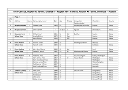 1911 Census, Ruyton XI Towns, District 5 – Ruyton 1911 Census, Ruyton XI Towns, District 5 – Ruyton