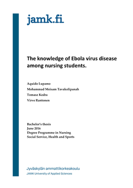 The Knowledge of Ebola Virus Disease Among Nursing Students