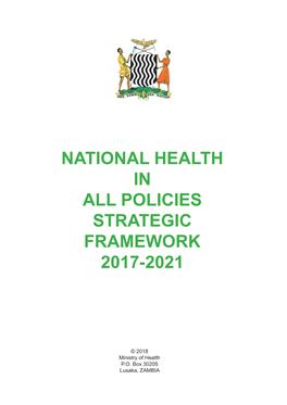National Health in All Policies Strategic Framework 2017-2021