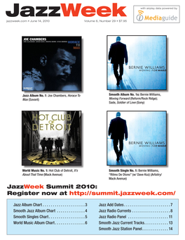 Jazzweek with Airplay Data Powered by Jazzweek.Com • June 14, 2010 Volume 6, Number 29 • $7.95