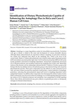 Identification of Dietary Phytochemicals Capable Of