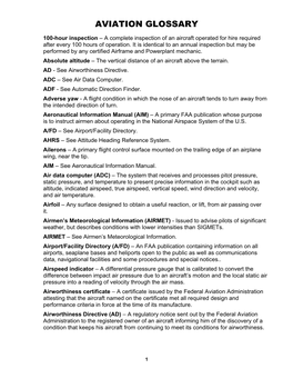 Aviation Glossary