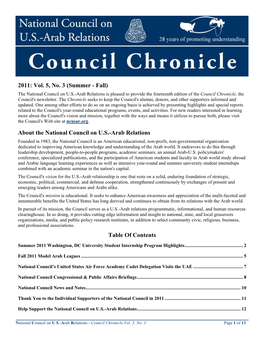 Council Chronicle Vol. 5, No. 3 (Summer-Fall 2011)