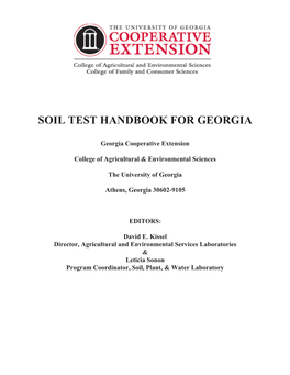 Soil Test Handbook for Georgia