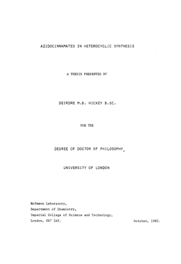 Azidocinnamates in Heterocyclic Synthesis