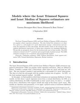 Models Where the Least Trimmed Squares and Least Median of Squares Estimators Are Maximum Likelihood