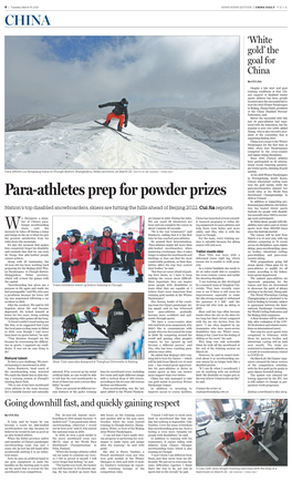 Paraathletes Prep for Powder Prizes
