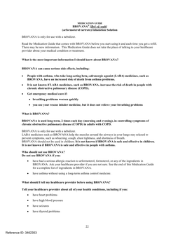 BROVANA (Arformoterol Tartrate) Inhalation Solution