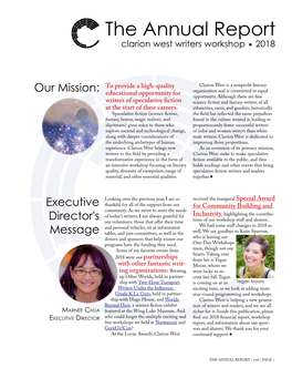 The Annual Report Clarion West Writers Workshop • 2018