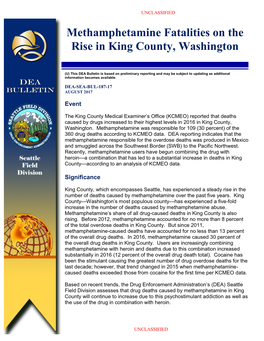 Methamphetamine Fatalities on the Rise in King County, Washington