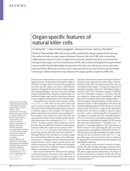 Organ-Specific Features of Natural Killer Cells