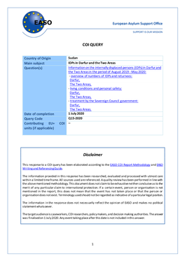 Information on the Internally Displaced Persons (Idps)