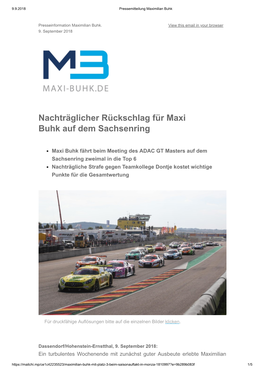 Nachträglicher Rückschlag Für Maxi Buhk Auf Dem Sachsenring