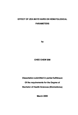 By Dissertation Submitted in Partial Fulfillment of The