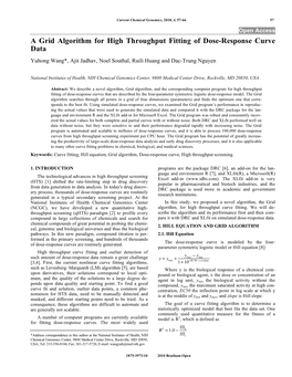 A Grid Algorithm for High Throughput Fitting of Dose-Response Curve Data Yuhong Wang*, Ajit Jadhav, Noel Southal, Ruili Huang and Dac-Trung Nguyen